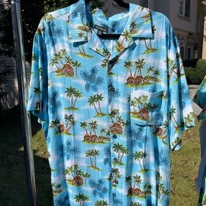 Blue Tropical Hawaiian Shirt